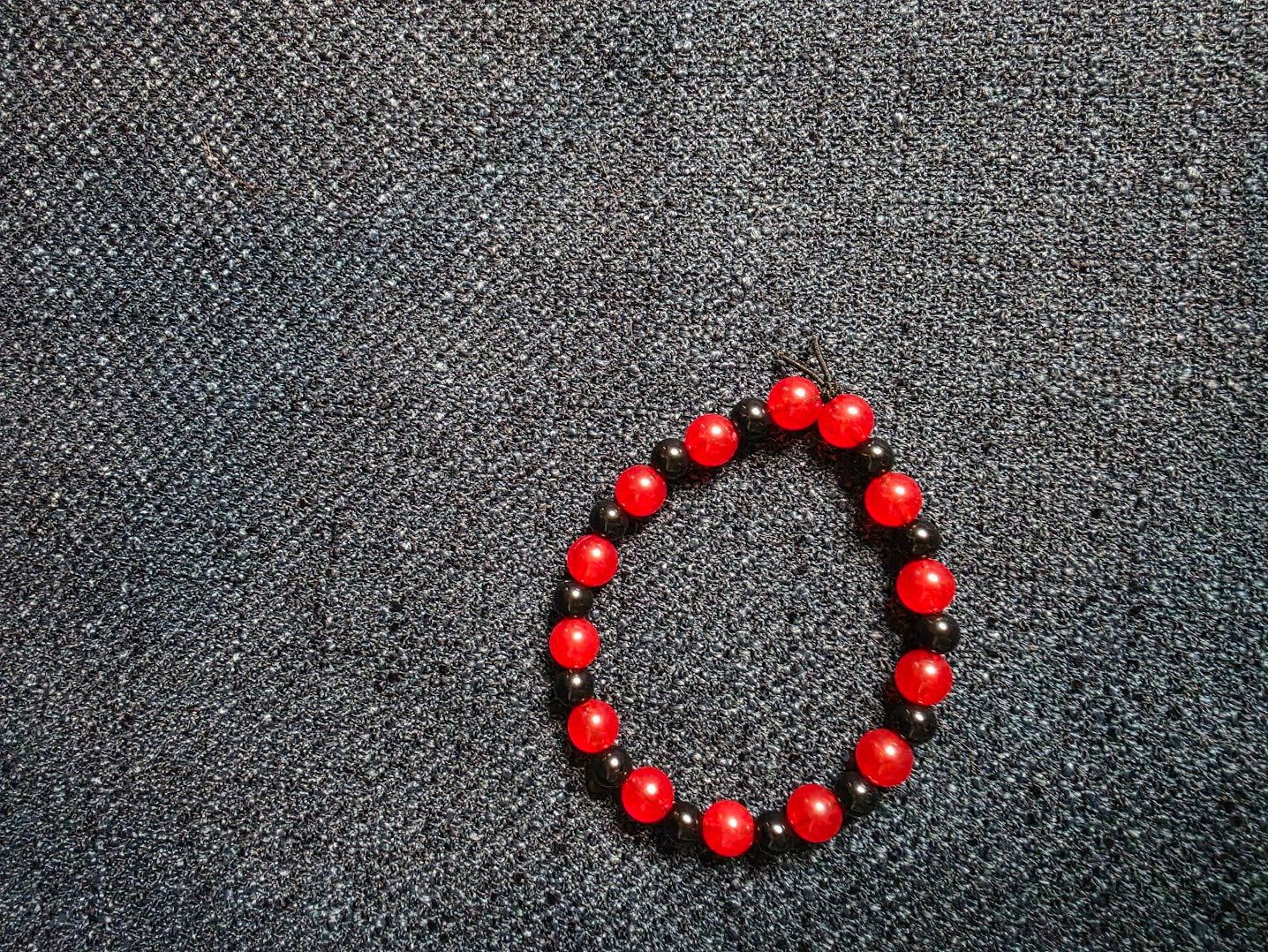 Red and Black Beaded Bracelet