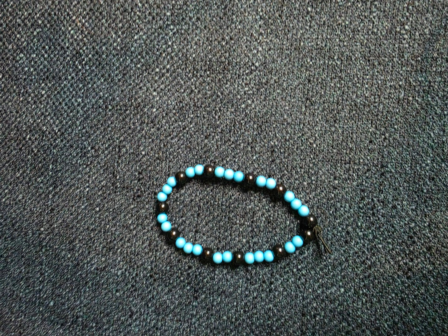Blue and Black Beaded Bracelet