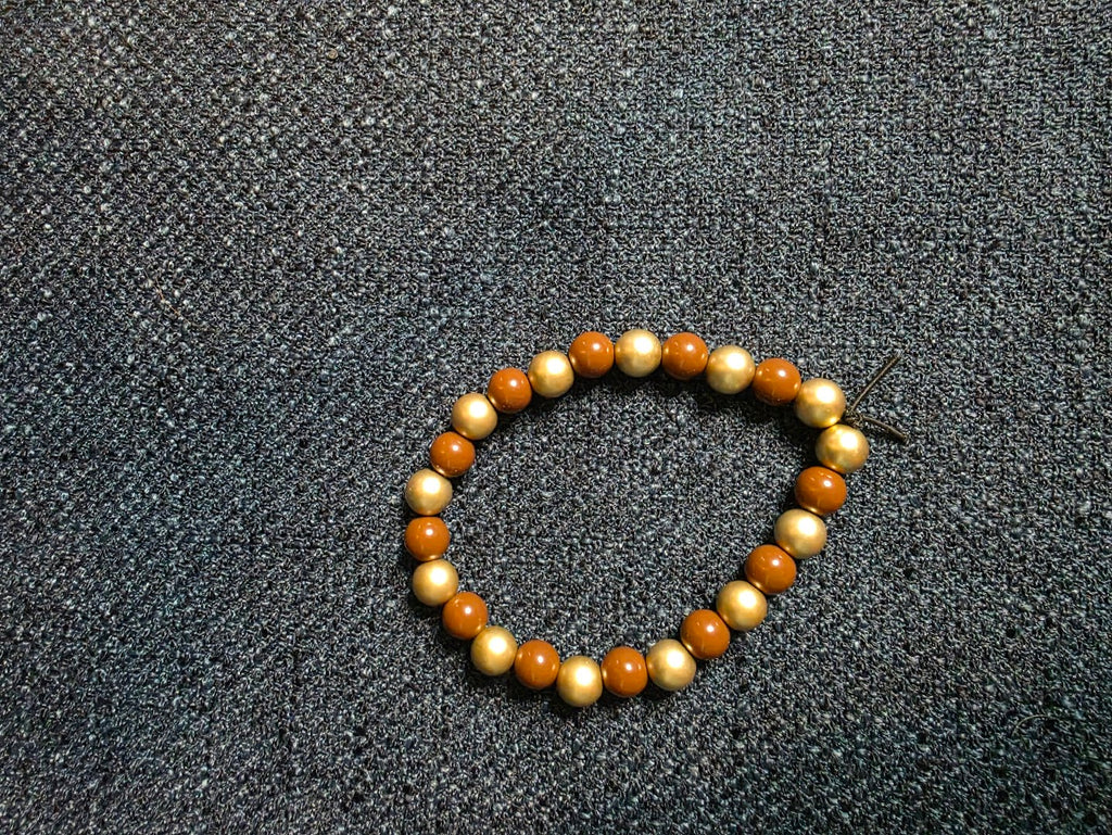 Gold and Brown Beaded Bracelet