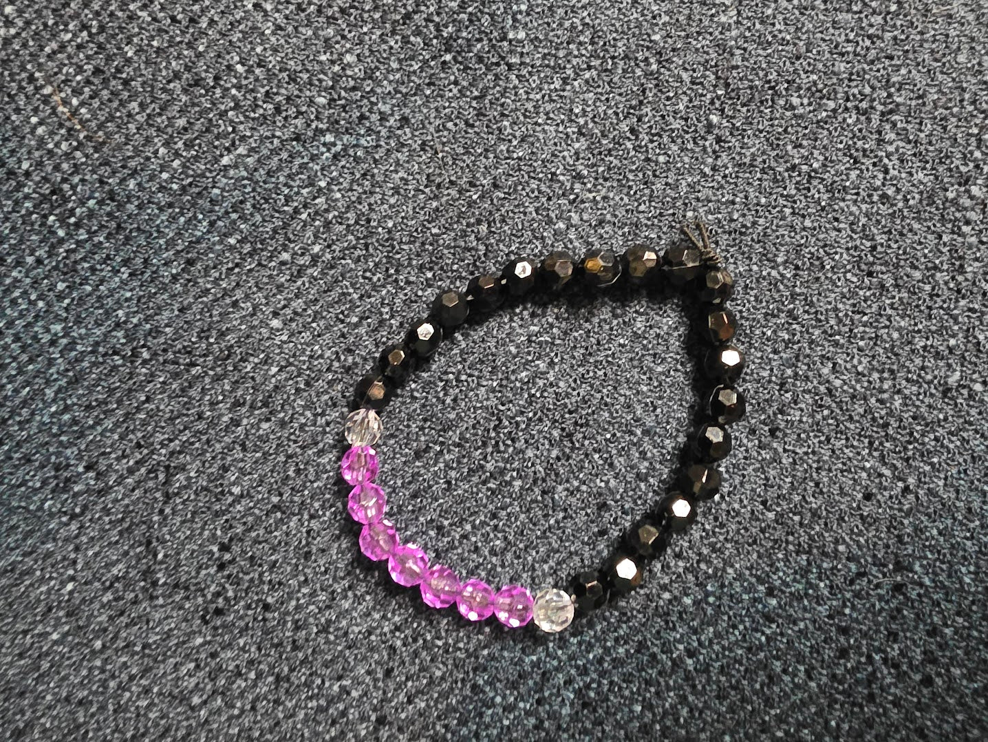 Purple and Black Beaded Bracelet