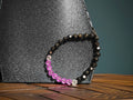 Purple and Black Beaded Bracelet