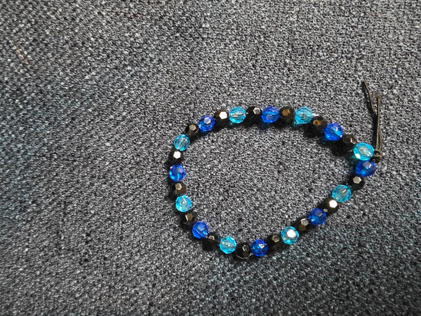 Blue and Black Beaded Bracelet