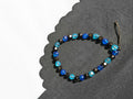 Blue and Black Beaded Bracelet