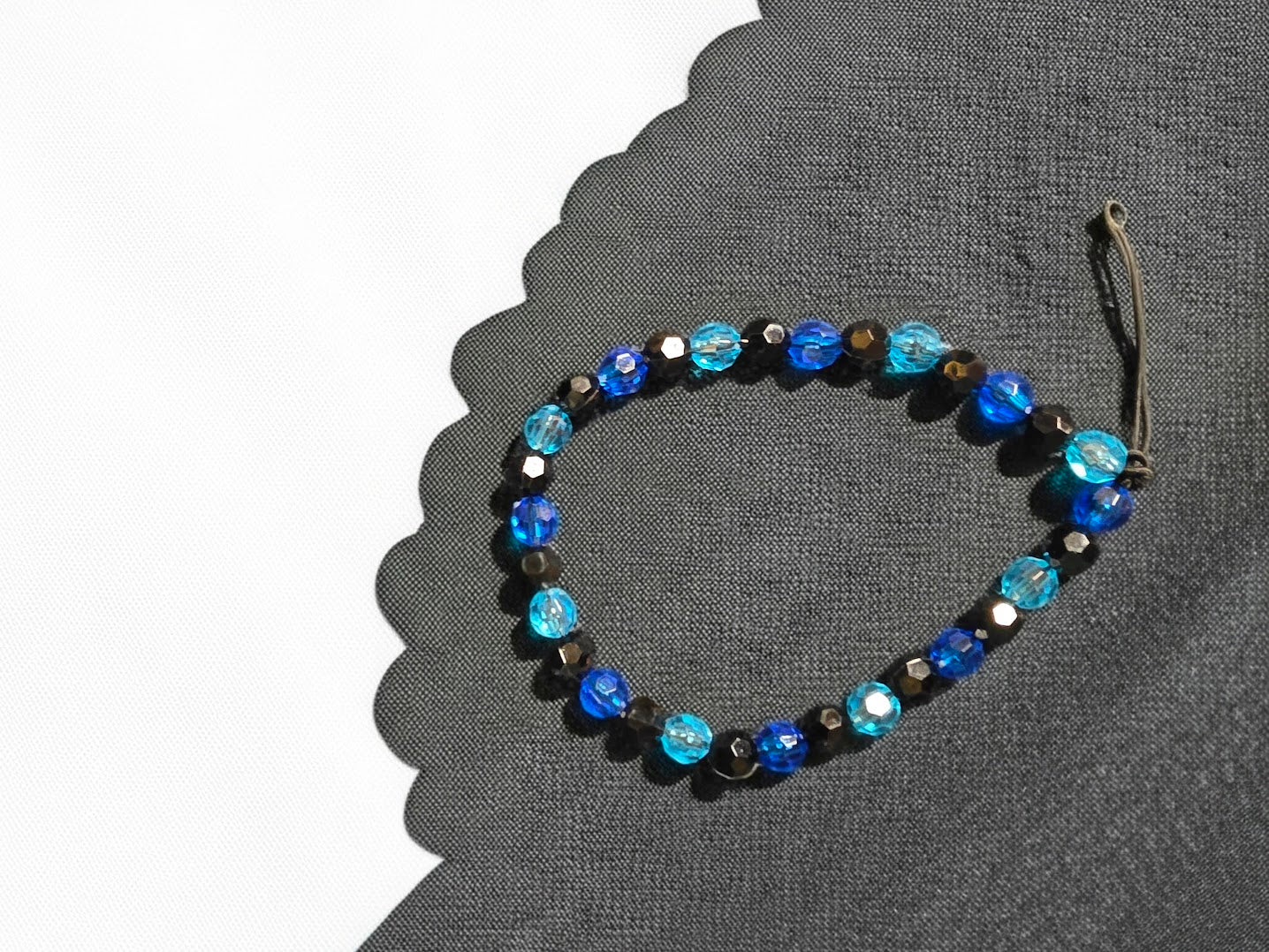 Blue and Black Beaded Bracelet