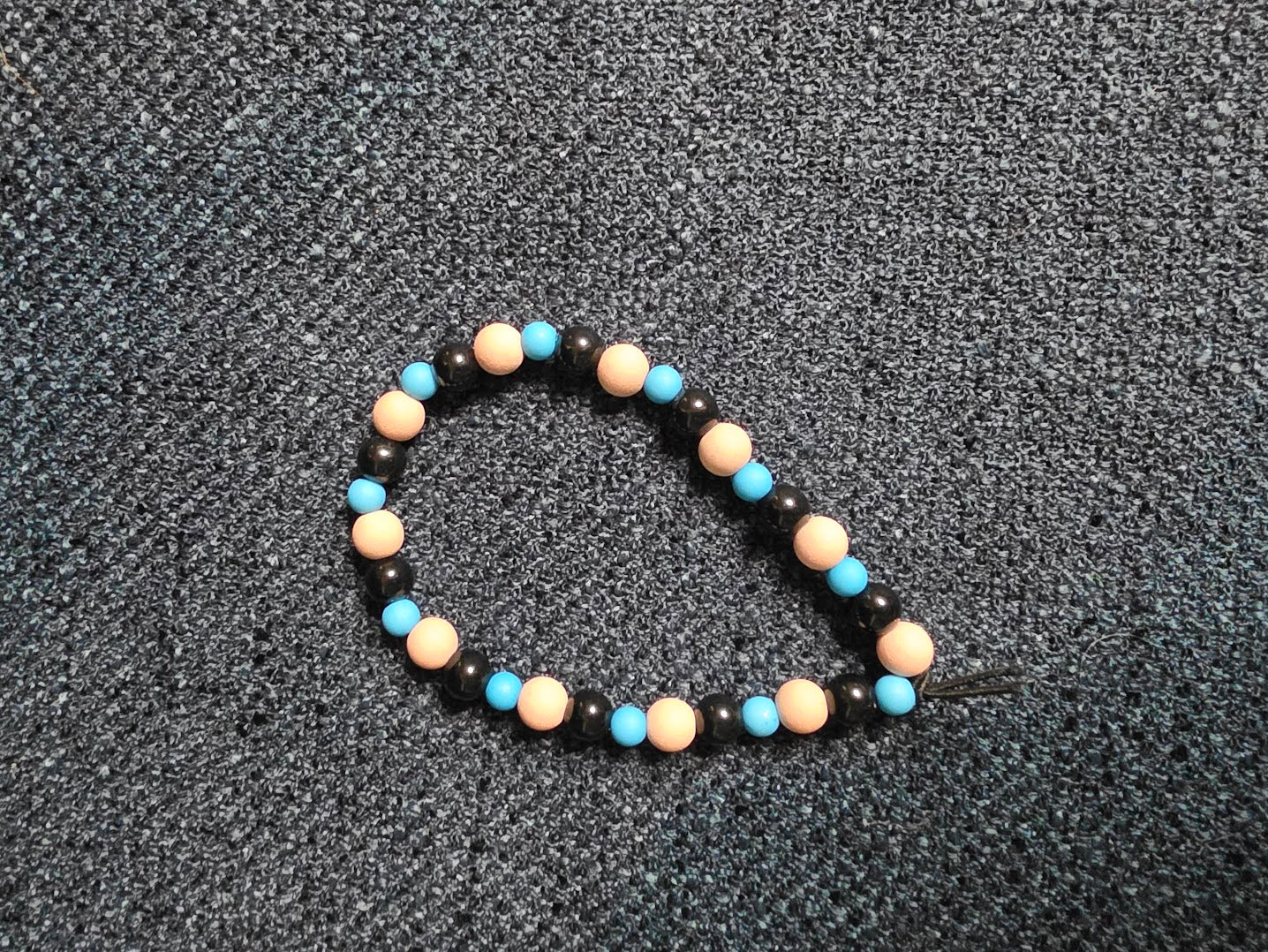 Black, Pink and Blue Beaded Bracelet