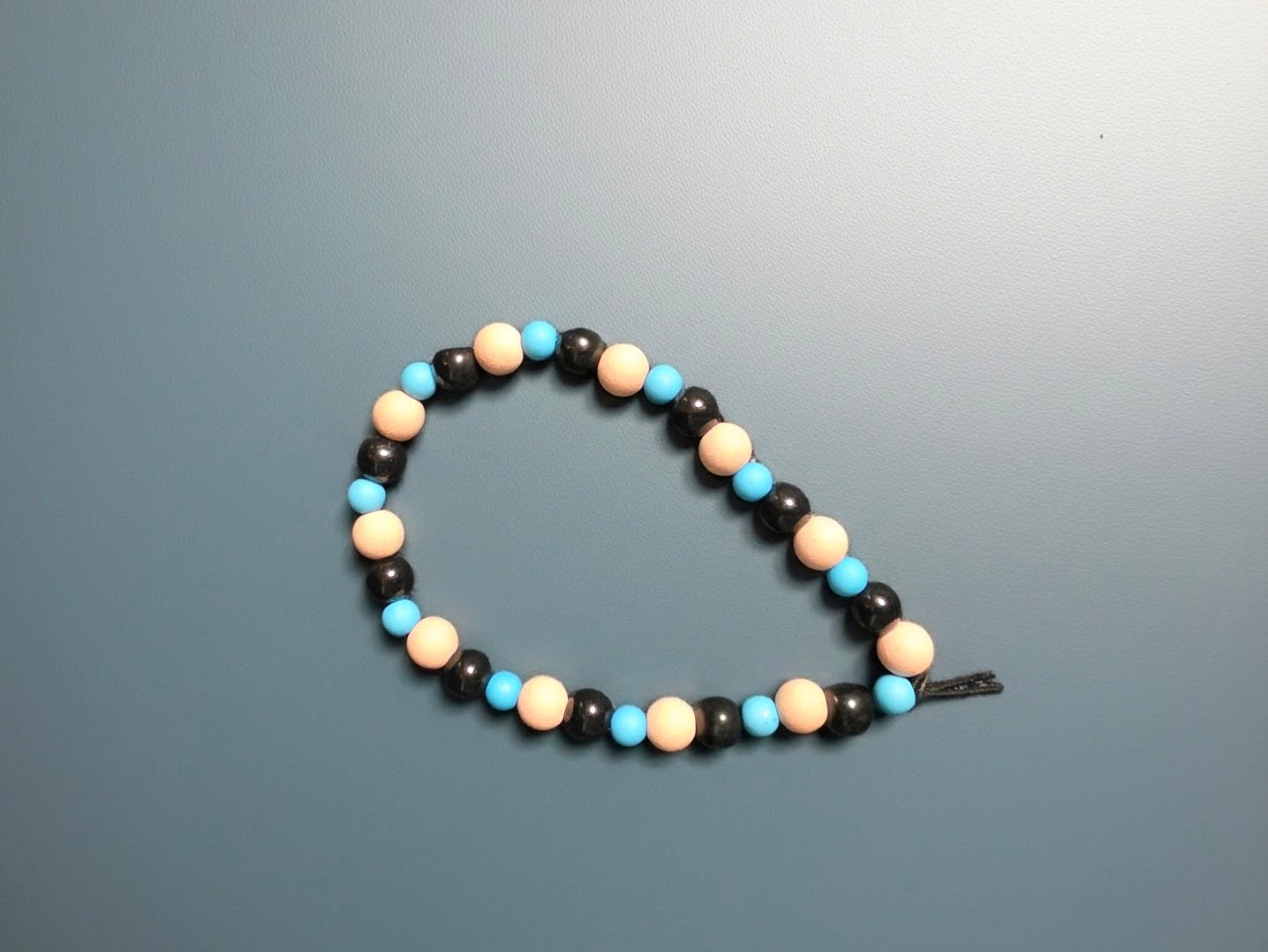 Black, Pink and Blue Beaded Bracelet