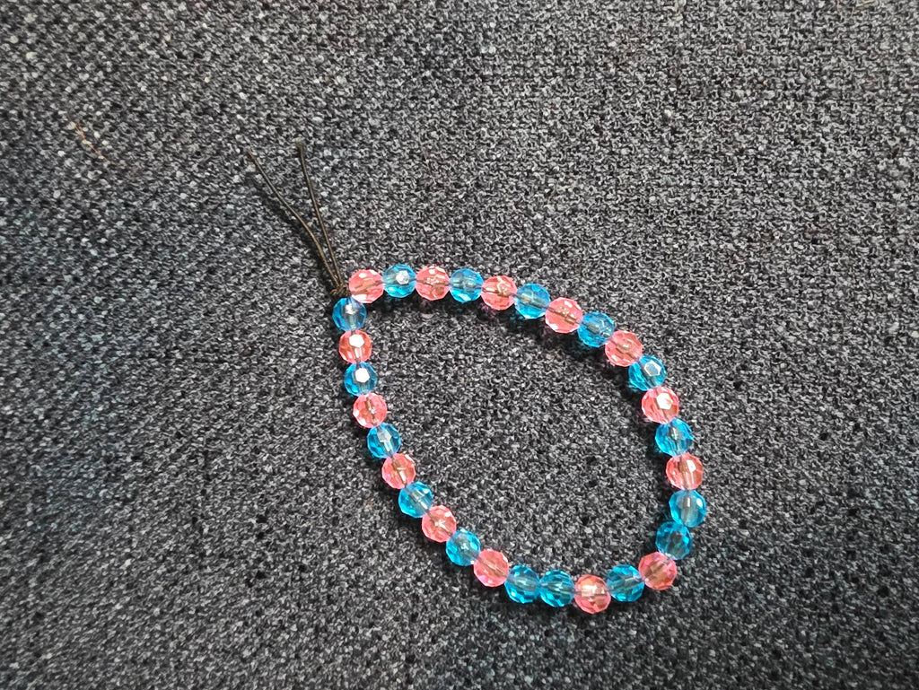 Pink and Blue Beaded Bracelet
