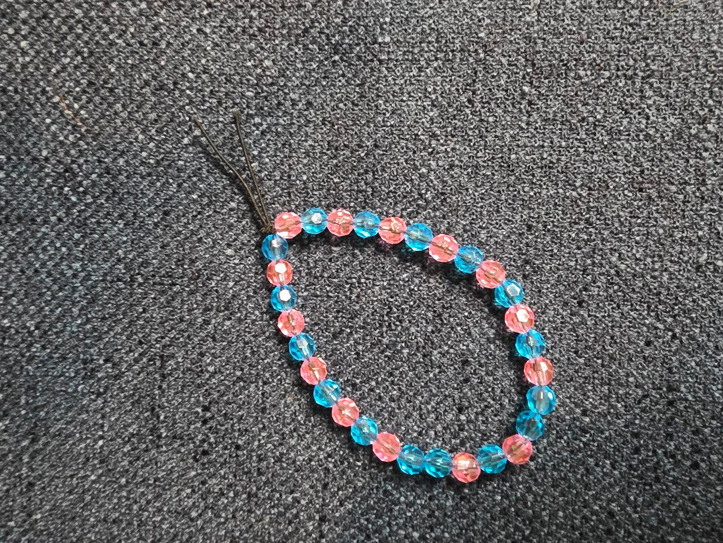 Pink and Blue Beaded Bracelet