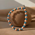 Pink and Blue Beaded Bracelet