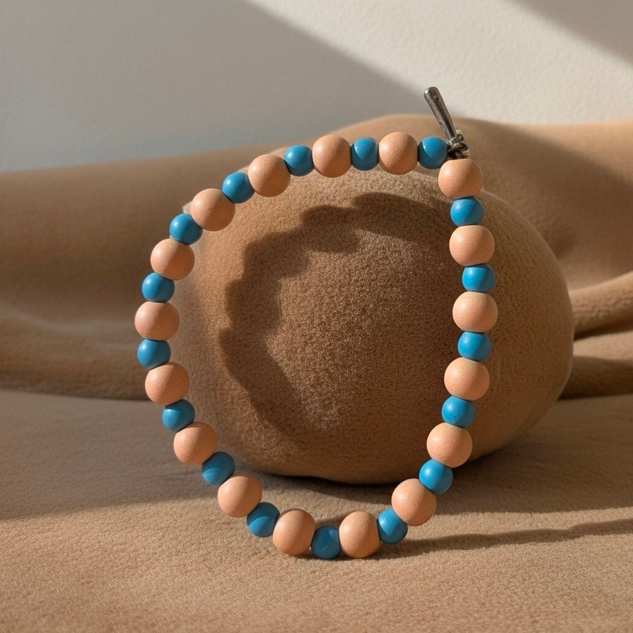 Pink and Blue Beaded Bracelet
