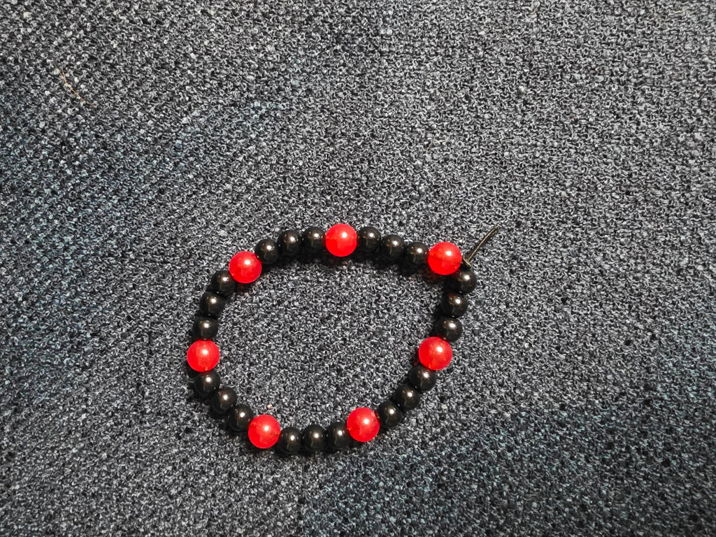 Red and Black Beaded Bracelet