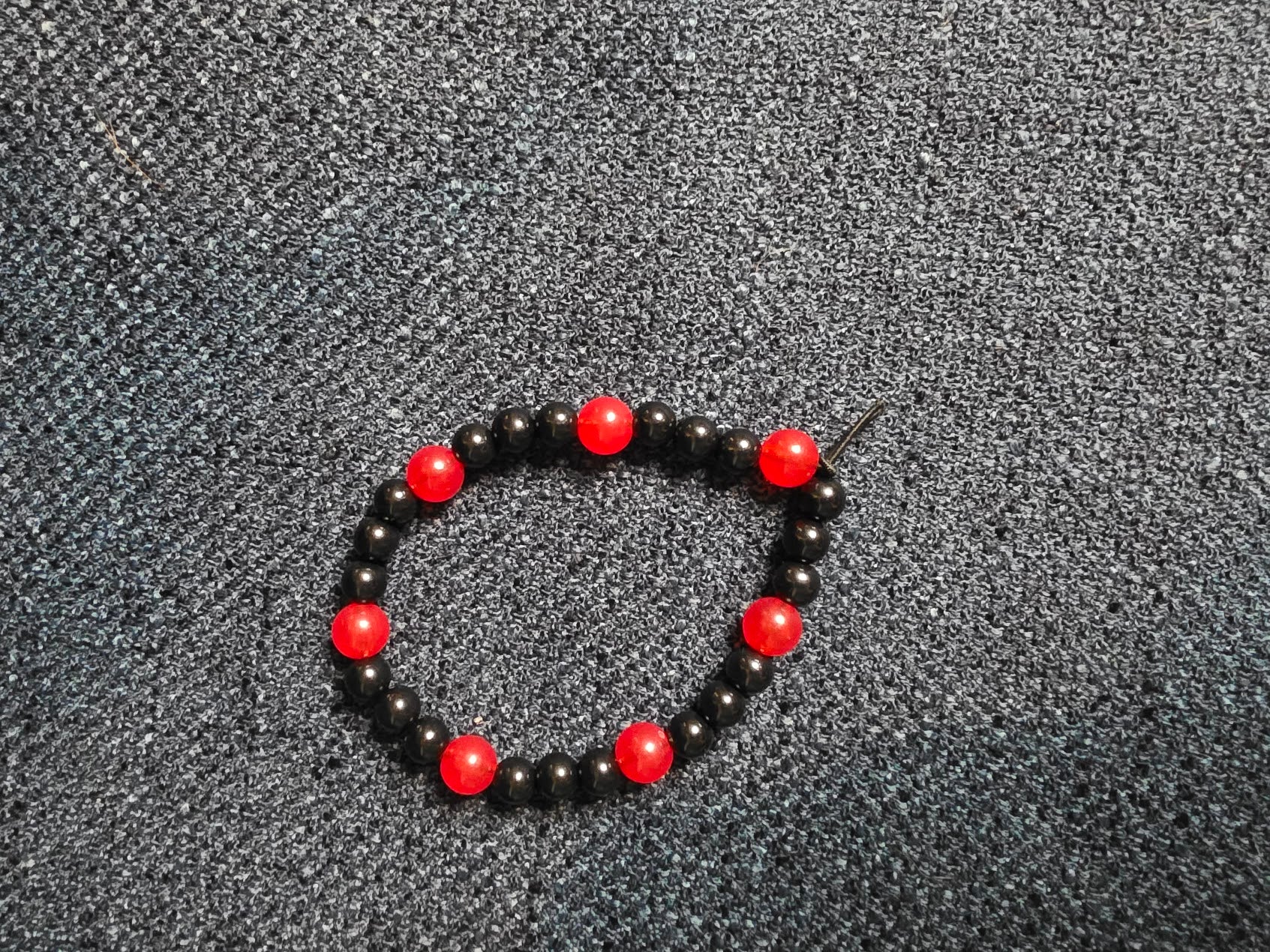 Red and Black Beaded Bracelet