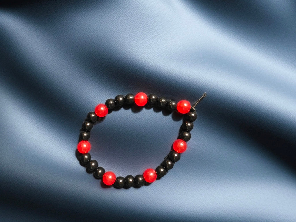 Red and Black Beaded Bracelet