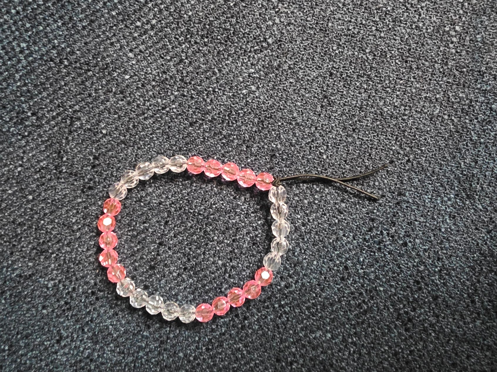 Pink and Clear Beaded Bracelet
