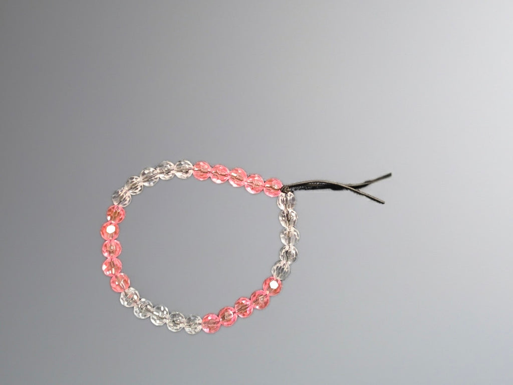 Pink and Clear Beaded Bracelet
