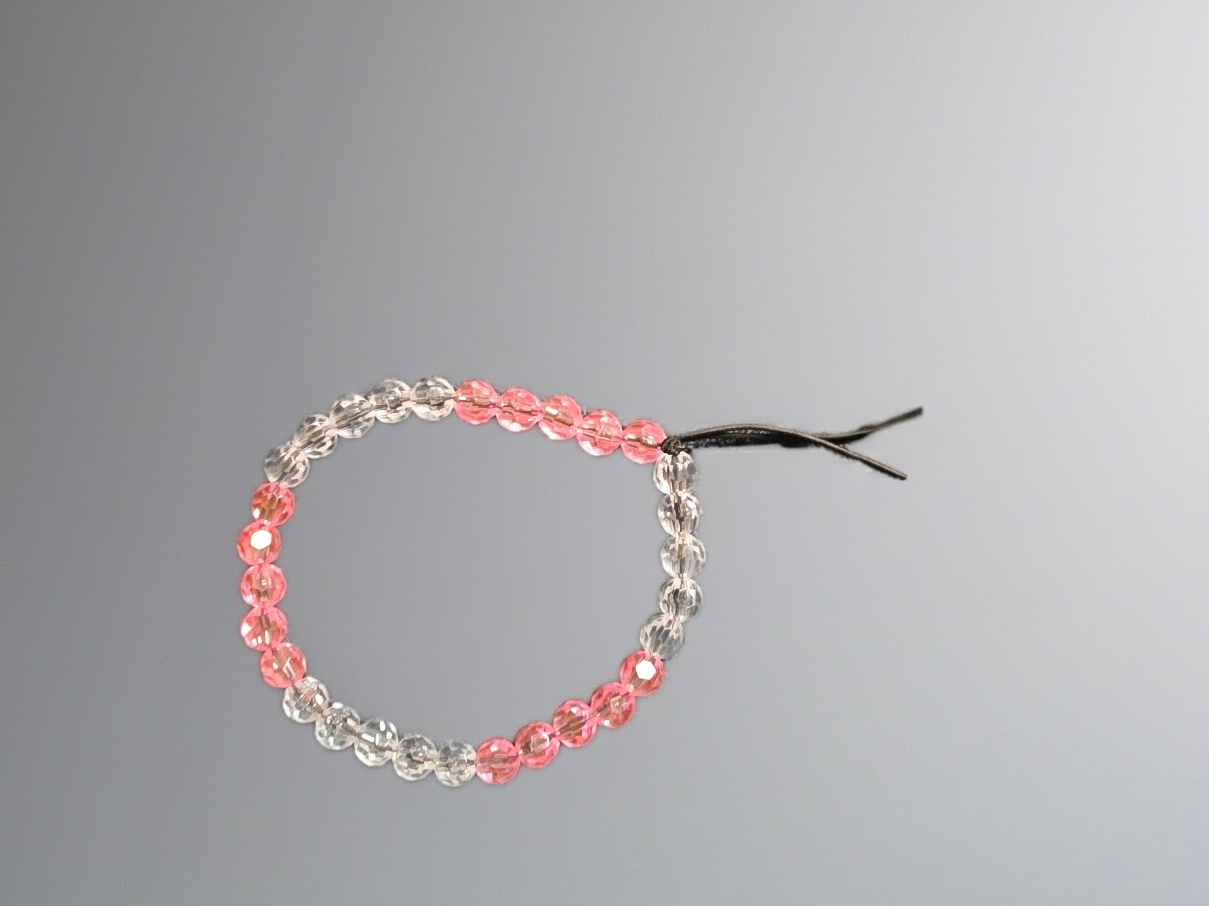 Pink and Clear Beaded Bracelet