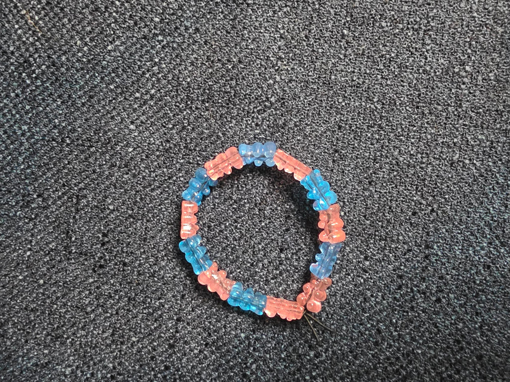 Pink and Blue Beaded Bracelet