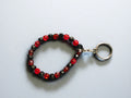 Red and Black Beaded Keychain Bracelet