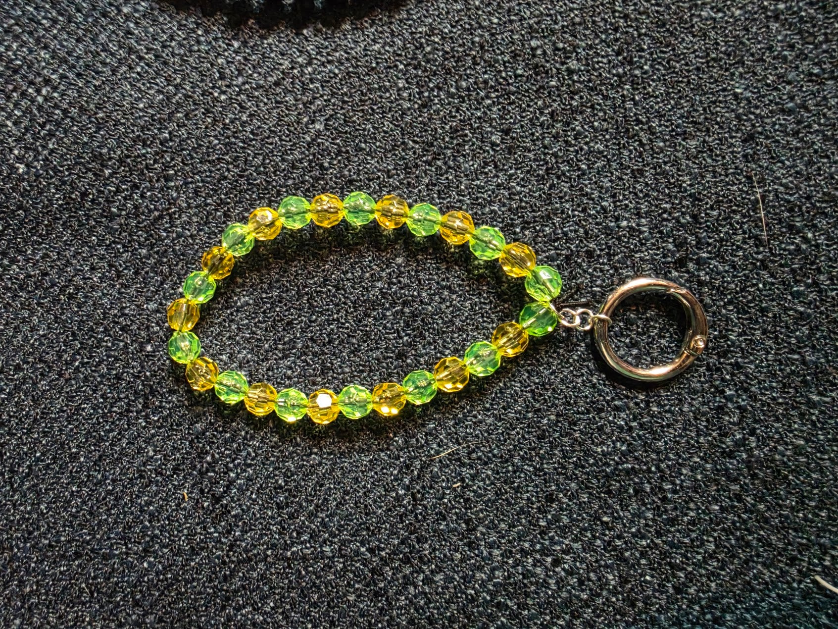 Yellow and Green Keychain Bracelet