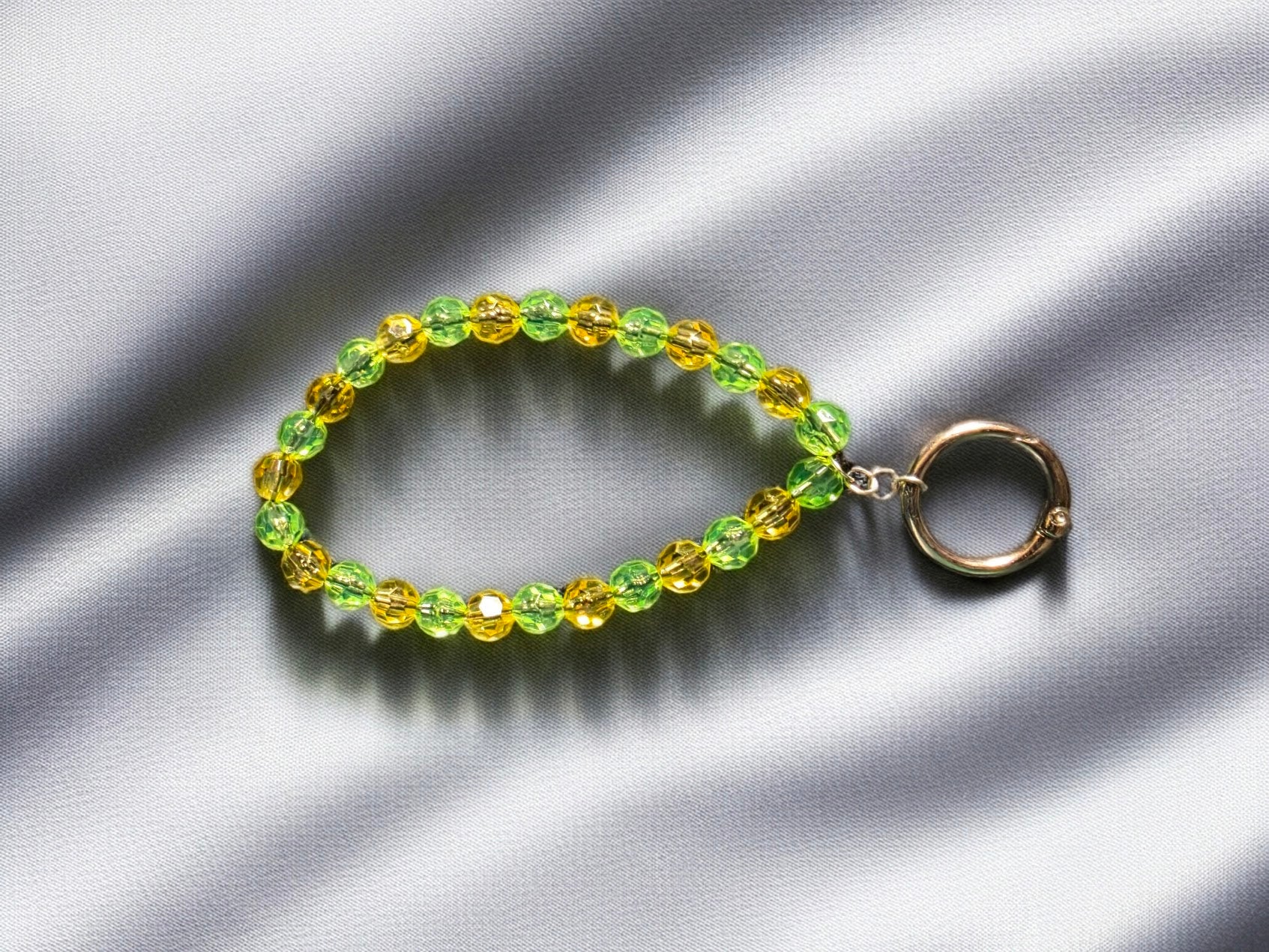 Yellow and Green Keychain Bracelet