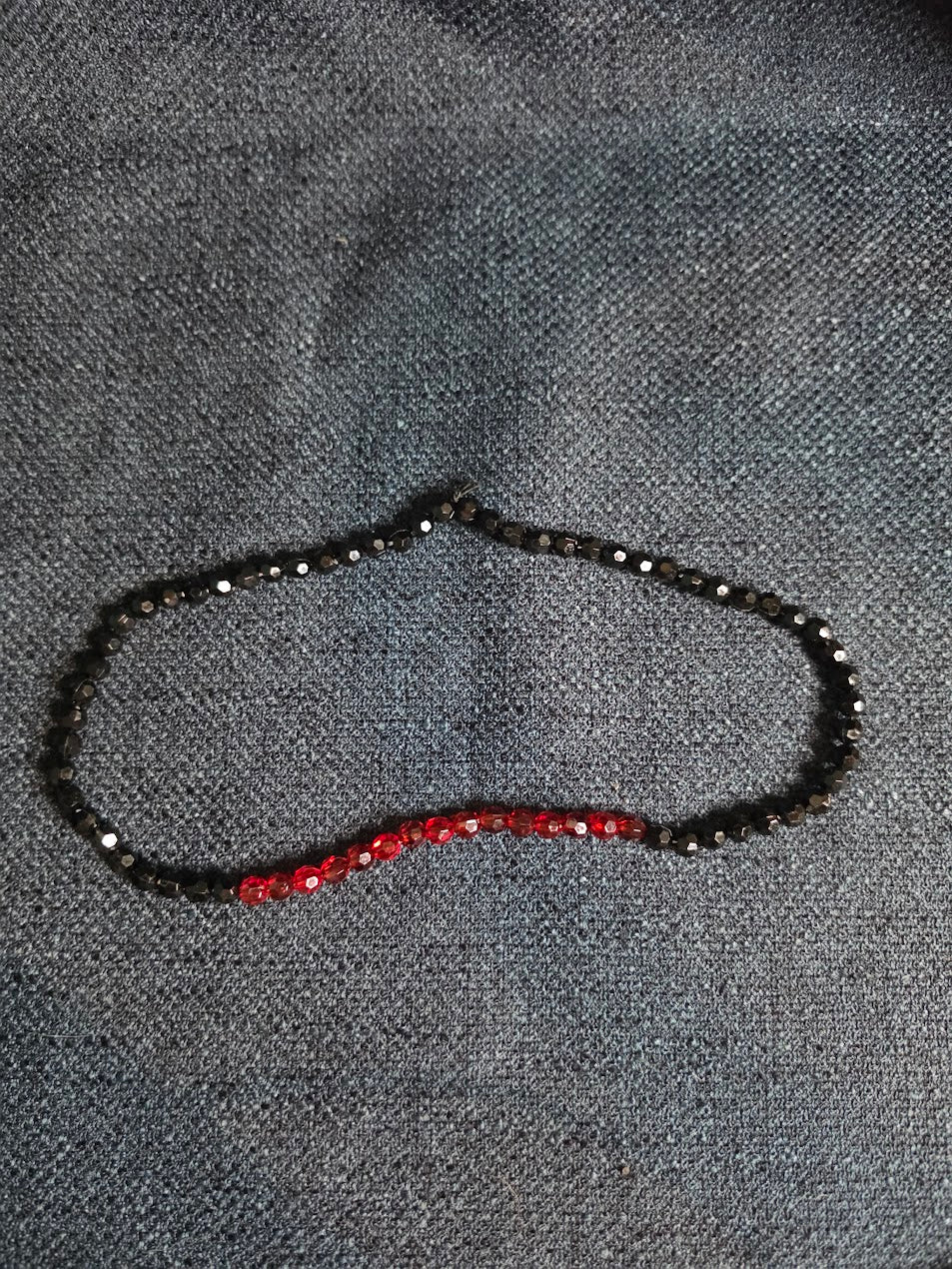 Black and Red Beaded Necklace