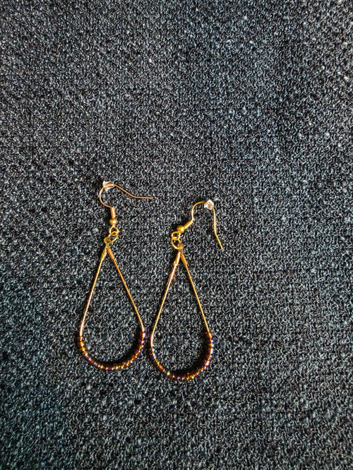 Beaded Teardrop Dangle Earrings
