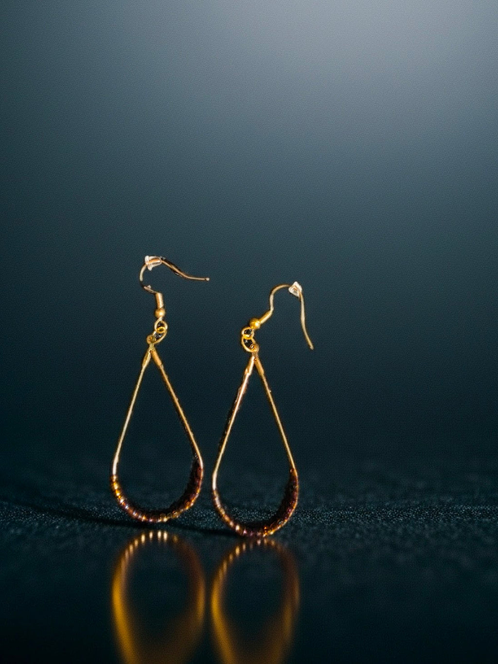 Beaded Teardrop Dangle Earrings