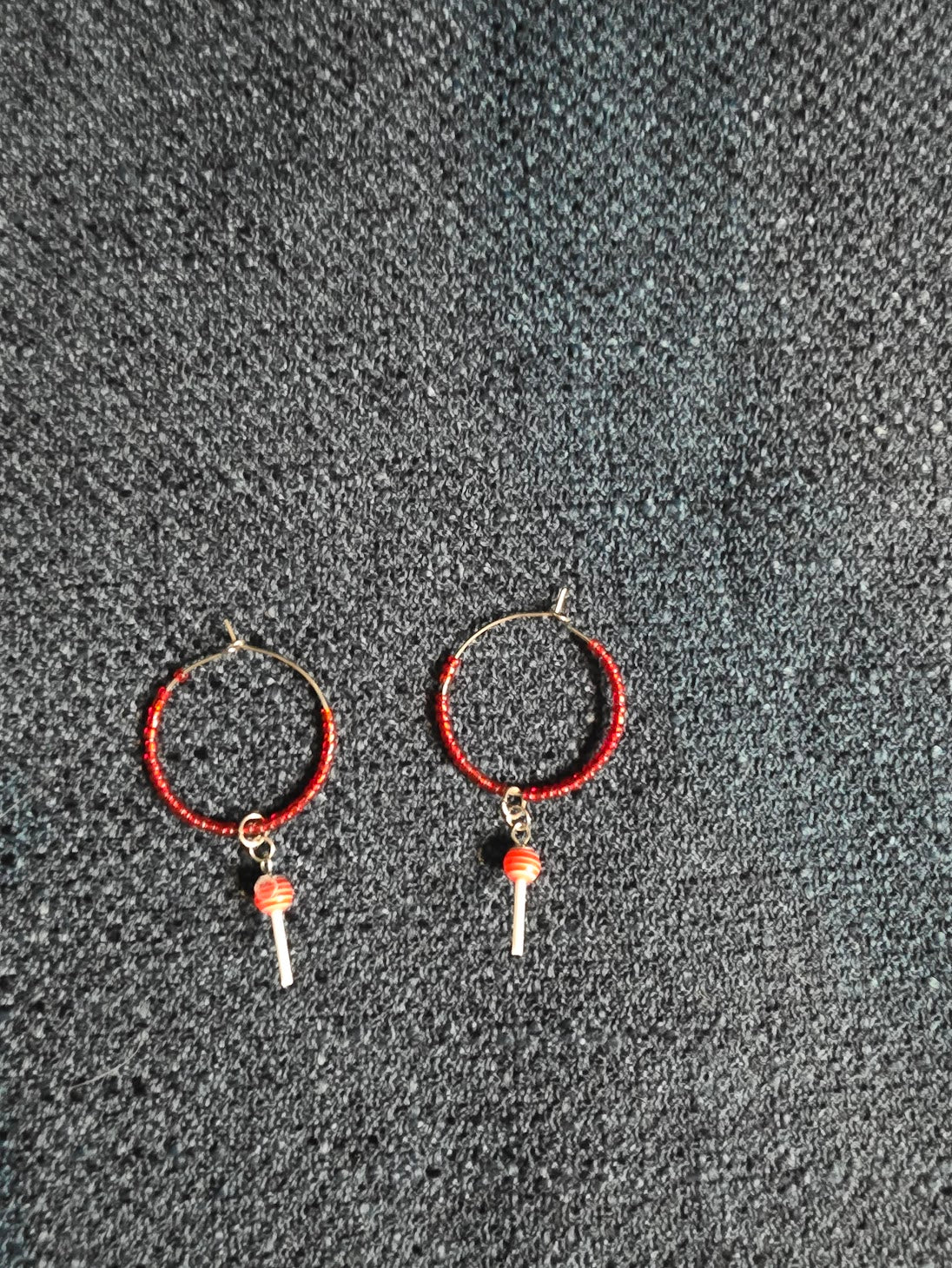 Beaded Lollipop Hoop Earrings