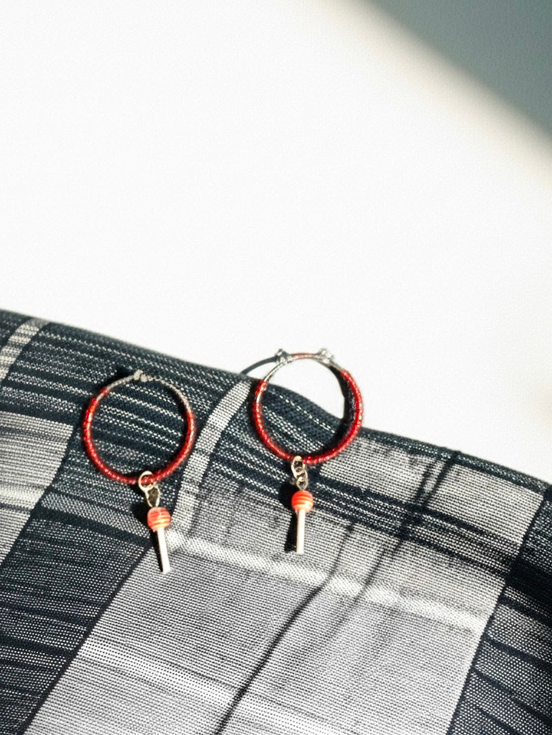 Beaded Lollipop Hoop Earrings